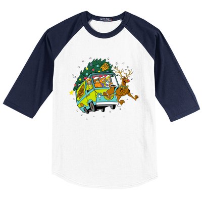 Christmas Mystery Machine Reindeer Gang Baseball Sleeve Shirt