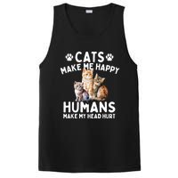 Cats Make Me Happy Humans Make My Head Hurt Cat Lover PosiCharge Competitor Tank