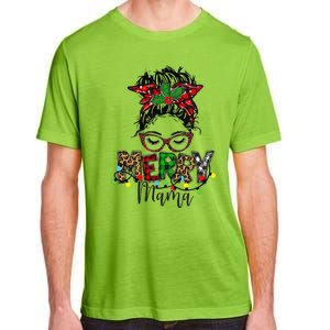 Christmas Merry Mama Messy Bun Hair Christmas Adult ChromaSoft Performance T-Shirt