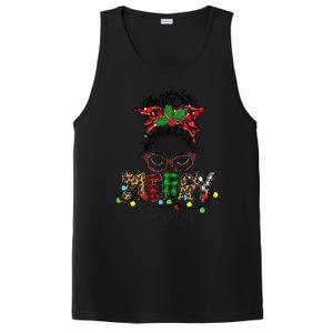 Christmas Merry Mama Messy Bun Hair Christmas PosiCharge Competitor Tank