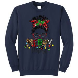 Christmas Merry Mama Messy Bun Hair Christmas Sweatshirt