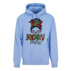 Christmas Merry Mama Messy Bun Hair Christmas Unisex Surf Hoodie