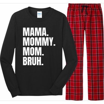 Classic Mama Mommy Mom Bruh Meme Long Sleeve Pajama Set