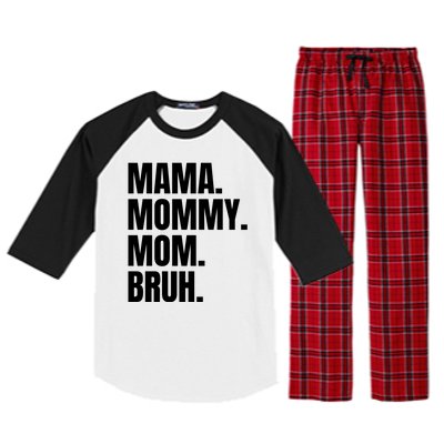 Classic Mama Mommy Mom Bruh Meme Raglan Sleeve Pajama Set