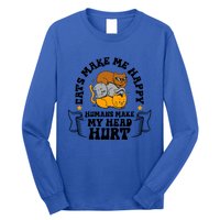 Cats Make Me Happy Hu Make My Head Hurt Cats Lover Great Gift Long Sleeve Shirt