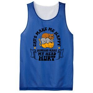 Cats Make Me Happy Hu Make My Head Hurt Cats Lover Great Gift Mesh Reversible Basketball Jersey Tank