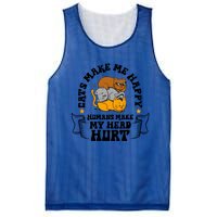 Cats Make Me Happy Hu Make My Head Hurt Cats Lover Great Gift Mesh Reversible Basketball Jersey Tank