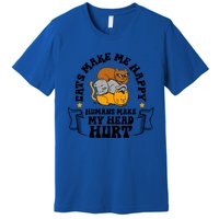 Cats Make Me Happy Hu Make My Head Hurt Cats Lover Great Gift Premium T-Shirt