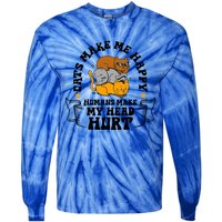 Cats Make Me Happy Hu Make My Head Hurt Cats Lover Great Gift Tie-Dye Long Sleeve Shirt