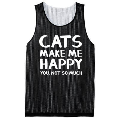 Cats Make Me Happy You Not So Much Mesh Reversible Basketball Jersey Tank