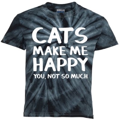 Cats Make Me Happy You Not So Much Kids Tie-Dye T-Shirt