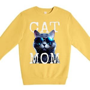 Cat Mom Mother House Cats Mommy Mum Mothers Day Cat Premium Crewneck Sweatshirt