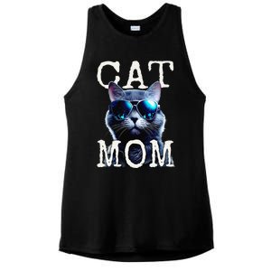 Cat Mom Mother House Cats Mommy Mum Mothers Day Cat Ladies PosiCharge Tri-Blend Wicking Tank