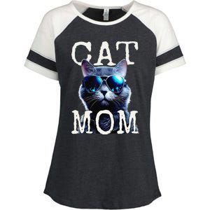 Cat Mom Mother House Cats Mommy Mum Mothers Day Cat Enza Ladies Jersey Colorblock Tee