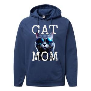 Cat Mom Mother House Cats Mommy Mum Mothers Day Cat Performance Fleece Hoodie