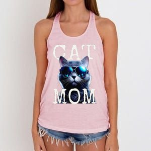 Cat Mom Mother House Cats Mommy Mum Mothers Day Cat Women's Knotted Racerback Tank