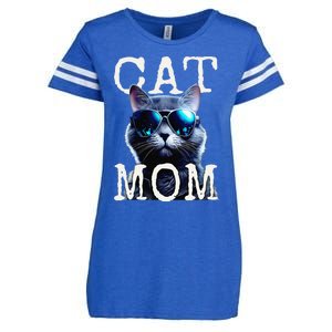 Cat Mom Mother House Cats Mommy Mum Mothers Day Cat Enza Ladies Jersey Football T-Shirt