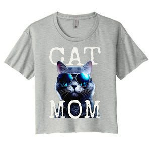 Cat Mom Mother House Cats Mommy Mum Mothers Day Cat Women's Crop Top Tee