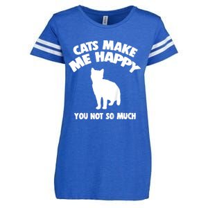 Cats Make Me Happy You Not So Much Enza Ladies Jersey Football T-Shirt