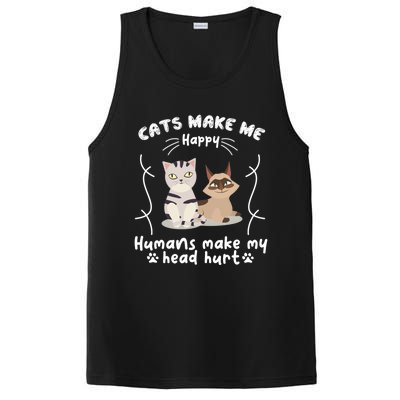 Cats Make Me Happy Hu Make My Head Hurt Classic Gift PosiCharge Competitor Tank