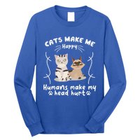 Cats Make Me Happy Hu Make My Head Hurt Classic Gift Long Sleeve Shirt