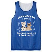 Cats Make Me Happy Hu Make My Head Hurt Classic Gift Mesh Reversible Basketball Jersey Tank