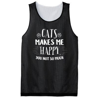 Cats Make Me Happy You Not So Much Mesh Reversible Basketball Jersey Tank