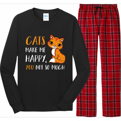 Cats Make Me Happy You Not So Much Long Sleeve Pajama Set