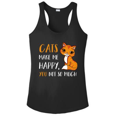 Cats Make Me Happy You Not So Much Ladies PosiCharge Competitor Racerback Tank