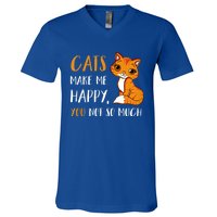 Cats Make Me Happy You Not So Much V-Neck T-Shirt