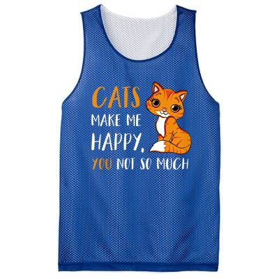 Cats Make Me Happy You Not So Much Mesh Reversible Basketball Jersey Tank