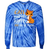 Cats Make Me Happy You Not So Much Tie-Dye Long Sleeve Shirt