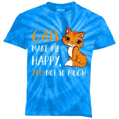 Cats Make Me Happy You Not So Much Kids Tie-Dye T-Shirt