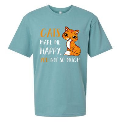 Cats Make Me Happy You Not So Much Sueded Cloud Jersey T-Shirt