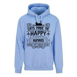 Cats Make Me Happy Hu Make My Head Hurt Festival Cat Mom Cute Gift Unisex Surf Hoodie