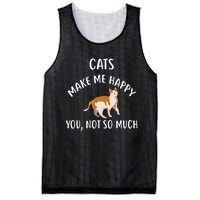 Cats Make Me Happy You Not So Much Mesh Reversible Basketball Jersey Tank