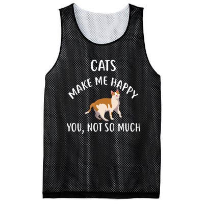 Cats Make Me Happy You Not So Much Mesh Reversible Basketball Jersey Tank