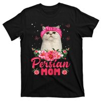 Cat Mom MotherS Day Gifts Flowers Persian Mom T-Shirt