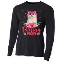 Cat Mom MotherS Day Gifts Flowers Persian Mom Cooling Performance Long Sleeve Crew