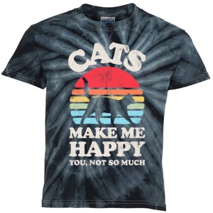 Cats Make Me Happy You Not So Much Kids Tie-Dye T-Shirt