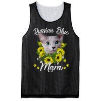 Cat Mom MotherS Day Kitten Sunflower Russian Blue Mom Mesh Reversible Basketball Jersey Tank