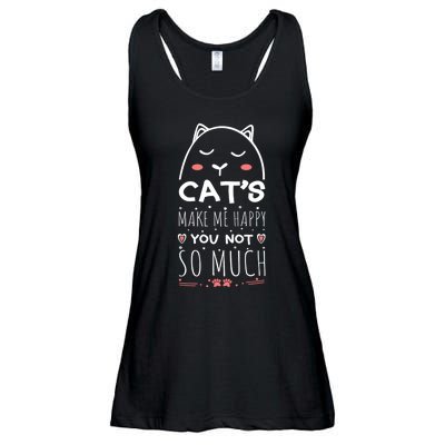 Cats Make Me Happy You Not So Much Ladies Essential Flowy Tank