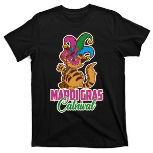 Cat Meow Mardi Gras Catnival Funny Mardi Gras T-Shirt