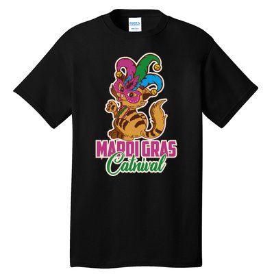 Cat Meow Mardi Gras Catnival Funny Mardi Gras Tall T-Shirt