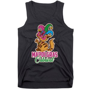 Cat Meow Mardi Gras Catnival Funny Mardi Gras Tank Top