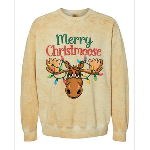 Christmas Moose Merry Christmoose Colorblast Crewneck Sweatshirt