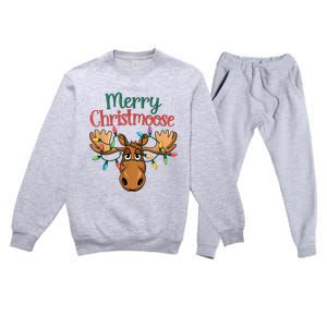 Christmas Moose Merry Christmoose Premium Crewneck Sweatsuit Set