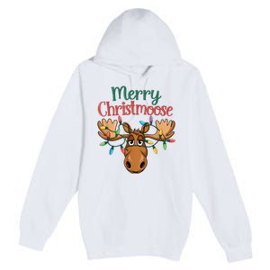 Christmas Moose Merry Christmoose Premium Pullover Hoodie