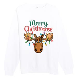 Christmas Moose Merry Christmoose Premium Crewneck Sweatshirt