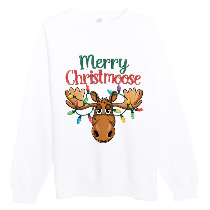 Christmas Moose Merry Christmoose Premium Crewneck Sweatshirt